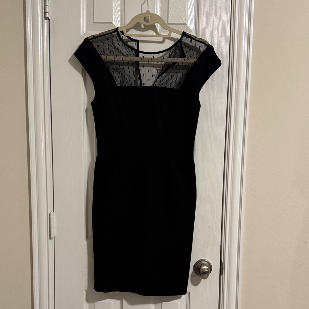 Trina Turk Elegant Black Mesh Mini Dress